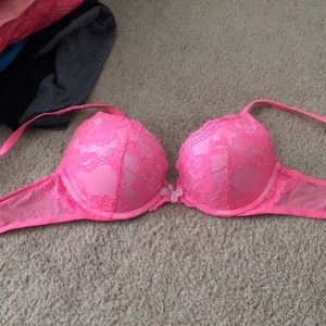 Pink lace Victoria secret push up bra